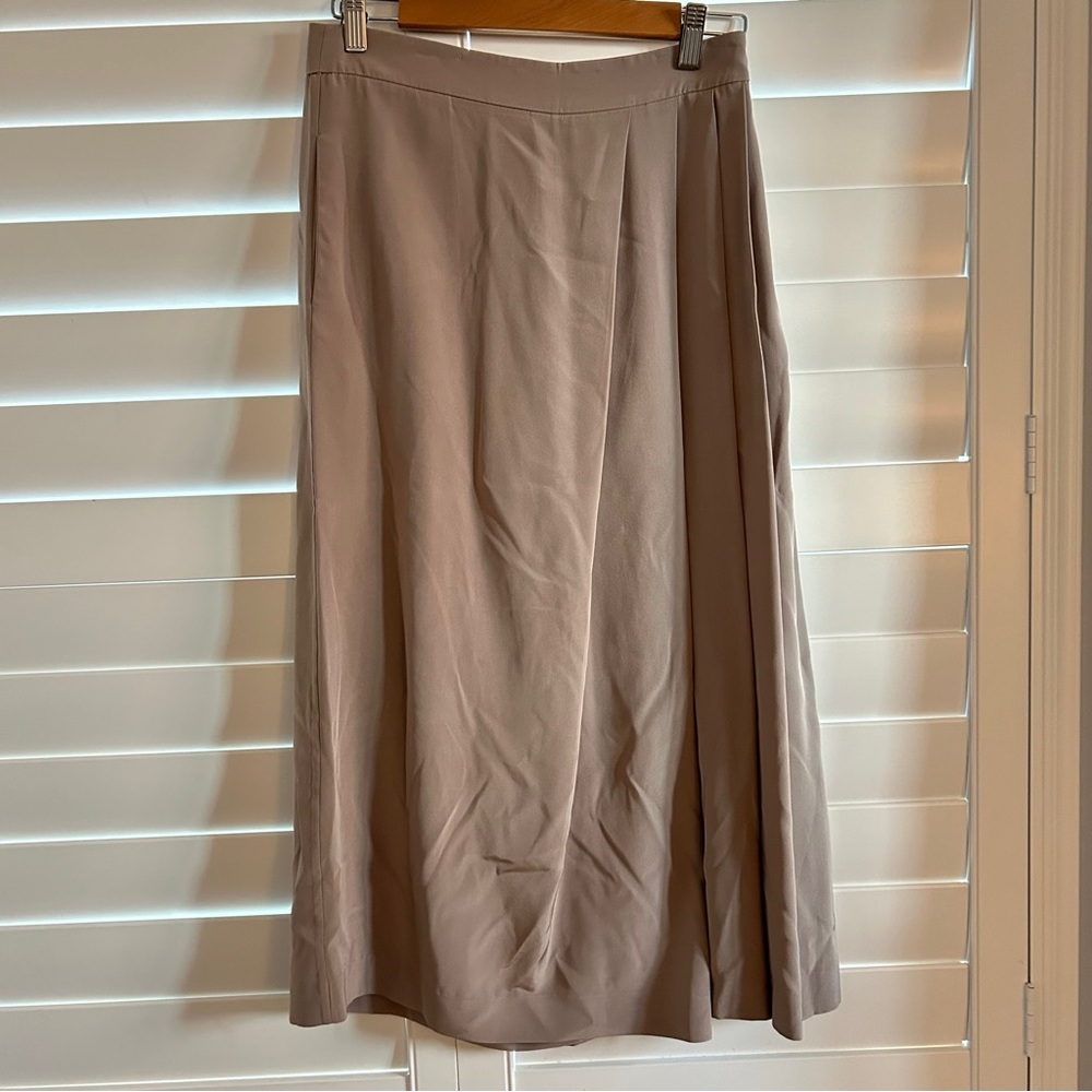 TiBi Midi Length Skirt with Pockets Tan Beige Size 2